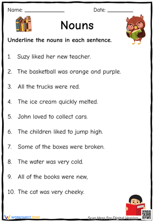 Underline the Nouns 2