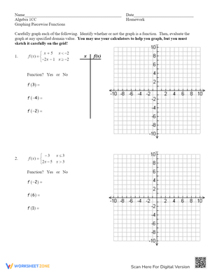 Graphing Piecewise Functions