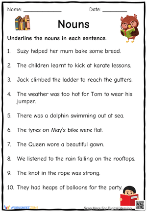 Underline the Nouns 5