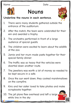 Underline the Nouns 7