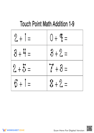 Touch Point Math Addition 1-9
