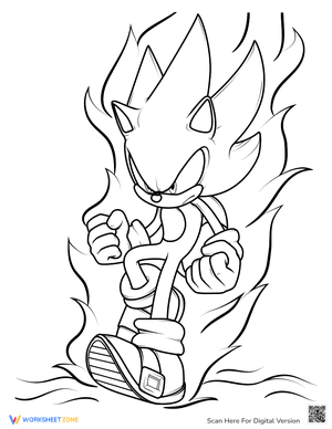Super Sonic Coloring Page For Kids