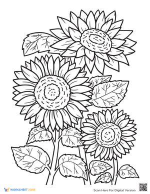 Sunflower Fall Coloring Page