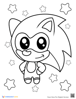 Cute Kawaii Sonic Coloring Page