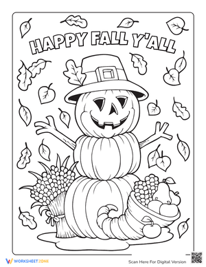 Happy Fall Scarecrow Pumpkin