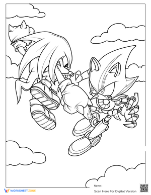 Sonic Vs Metal Sonic Coloring Page