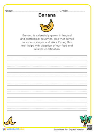 Handwriting Paragraph- Banana