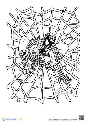Spiderman in his web