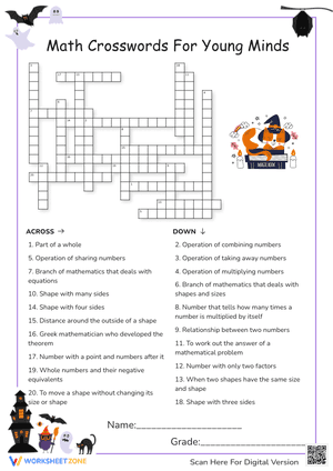 Math Crosswords For Young Minds