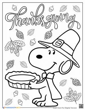 Snoopy Carrying Thanksgiving Pie