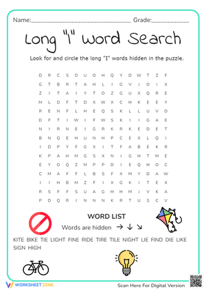 Long "I" Word Search