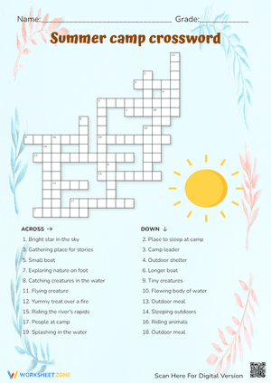 Summer camp crossword
