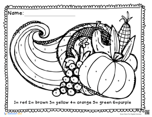Thanksgiving Coloring by Number 4