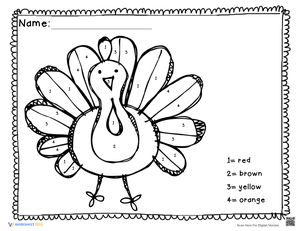 Thanksgiving Coloring by Number 1