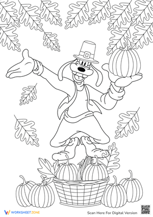 Goofy Holding a Pumpkin