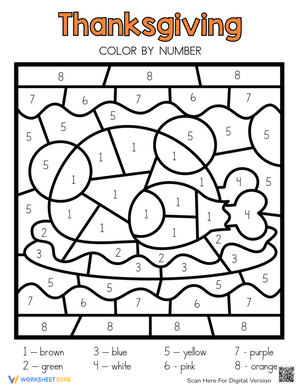 Thanksgiving Color by Number for Kids 3