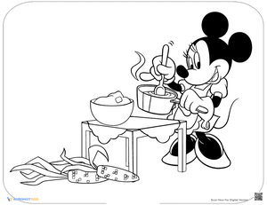 Minnie Mouse Preparing Thanksgiving Dinner