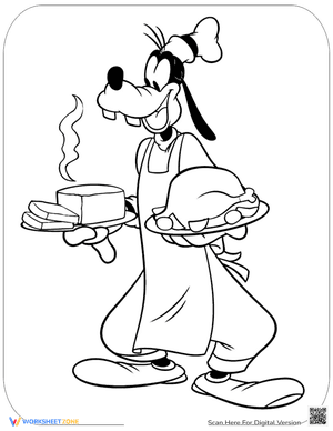 Goofy Serving Turkey and Bread