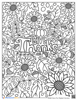 Give Thanks with Fall Elements Coloring Sheet