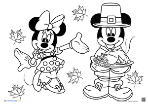 Mickey Mouse Holding Turkey