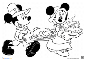 Mickey And Minnie Mouse In The Village Thanksgiving Dinner