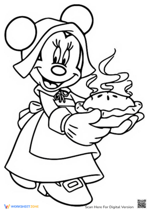 Minnie Mouse Holding a Pumpkin Pie