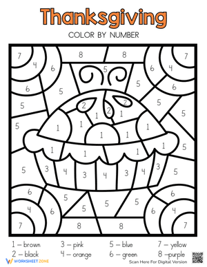 Thanksgiving Color by Number for Kids 2