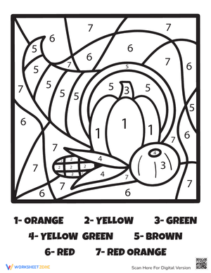 Printable Thanksgiving Color by Number 4
