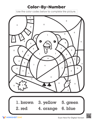 Thanksgiving Color by Number 1