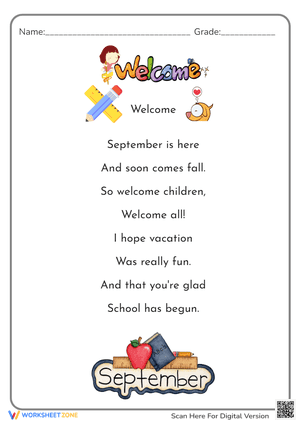 Back To School: Welcome Poem
