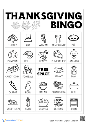 Thanksgiving Bingo Card 17