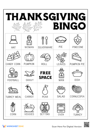 Thanksgiving Bingo Card 18