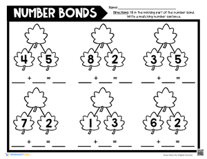 Thanksgiving Math Number Bond 5