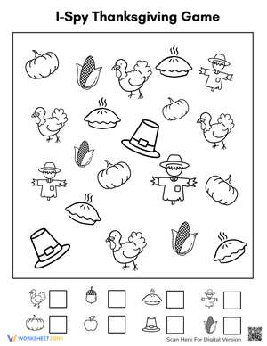 I-Spy Thanksgiving Game for Younger Kids