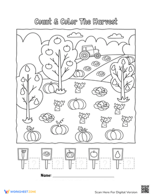 Thanksgiving Count & Color The Harvest