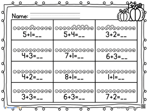 Thanksgiving Number Line Addition 1