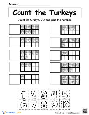 Count & Paste the Turkeys