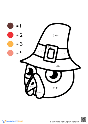 Thanksgiving Color by Number Simple Addition