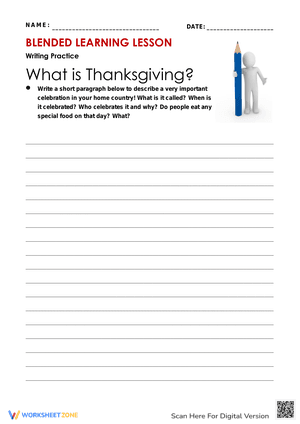 What is Thanksgiving - Writing Practice 1