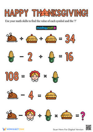 Happy Thanksgiving Algebra 6