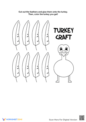 Cardboard Thankful Turkey Craft Printables