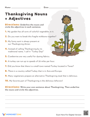 Thanksgiving Nouns and Adjectives 4