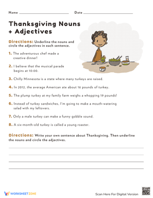 Thanksgiving Nouns and Adjectives 7