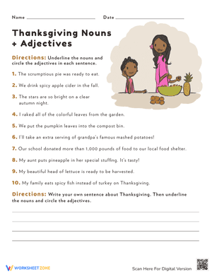 Thanksgiving Nouns and Adjectives 8