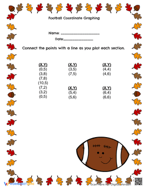 Football Thanksgiving Coordinate Graphing