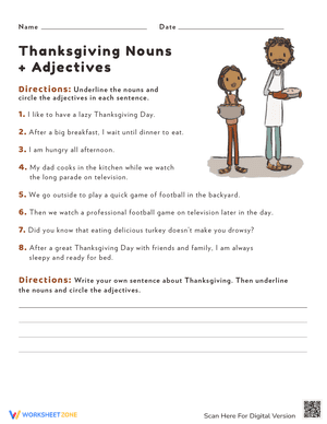 Thanksgiving Nouns and Adjectives 6