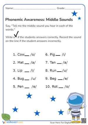 Phonemic Awareness: Middle Sounds