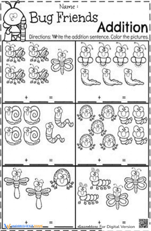 Addition preschool - insects
