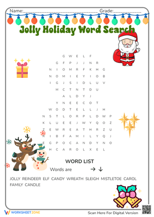 Jolly Holiday Word Search