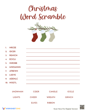 Christmas Word Scramble 16